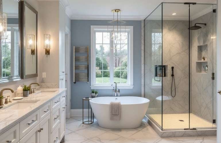The Lexington Luxe Masterful Bathroom Transformation: A Dazzling Display of Skillful Remodeling