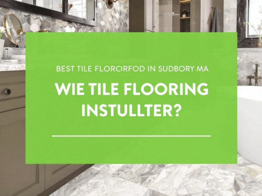 Skillful tile floor installers working on a modern contemporary design project near Sudbury, MA.
