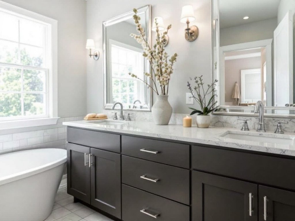 A newly redesigned, modern, contemporary bathroom in Canton, MA, by the ultimate bathroom remodeler.