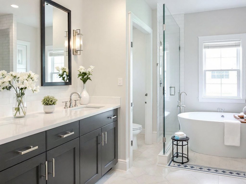 Expert tile installation contractors offering services near Dedham, MA for bathroom remodeling projects.