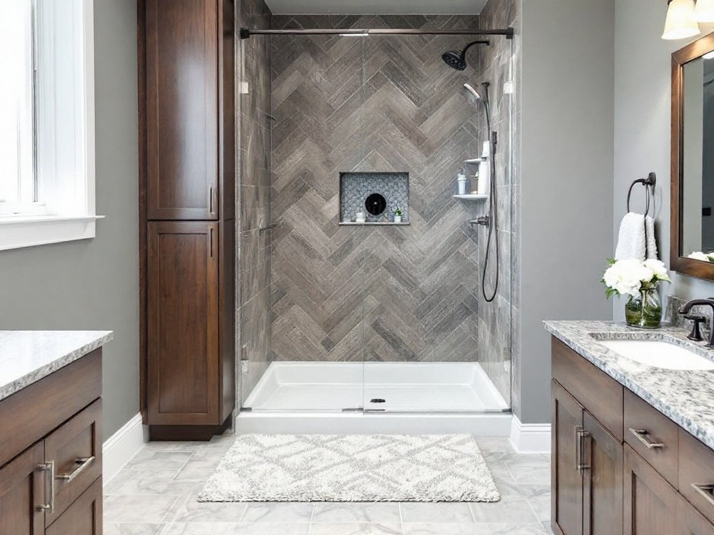 Skilled remodeler transforming a bathroom near Braintree, MA.