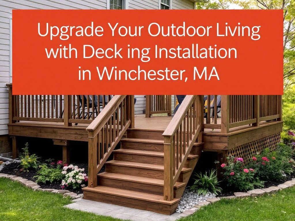 Modern deck installation project in Winchester, MA enhancing outdoor living spaces.