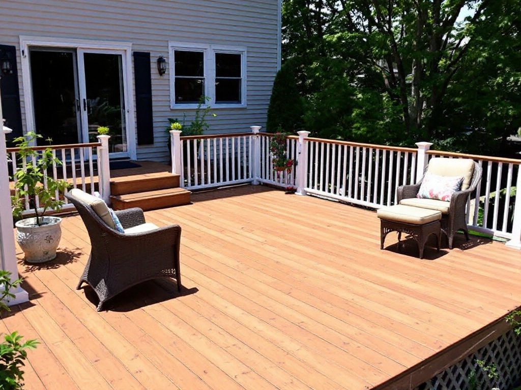 A modern, contemporary design for deck installation in the outdoor spaces of Winchester, MA.
