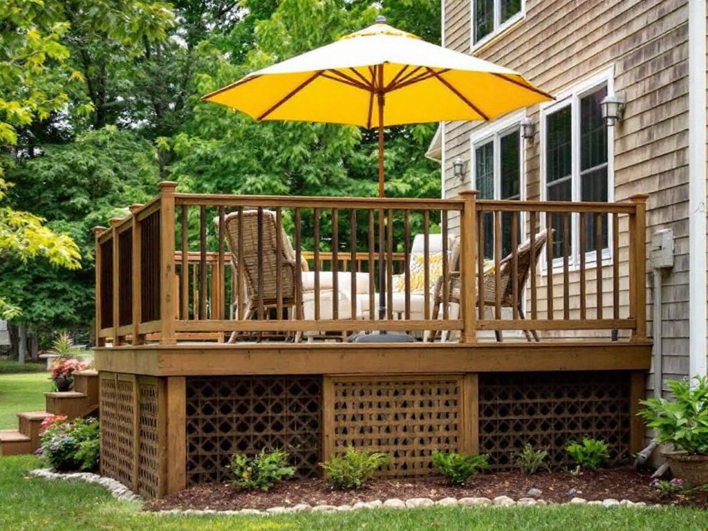 Alternative text: A comprehensive guidebook on deck installation in outdoor spaces around Winchester, MA.