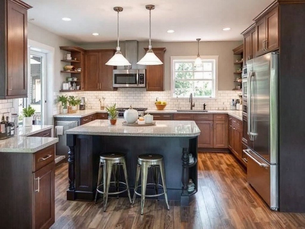 Modern kitchen transformed by trustworthy renovation contractors near Malden, Massachusetts.