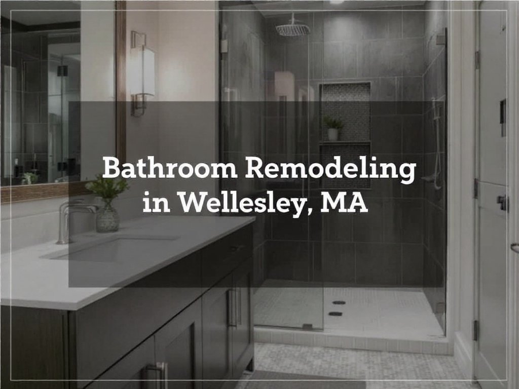 Alternative text: A modern, contemporary design concept for bathroom remodeling near Wellesley, MA.