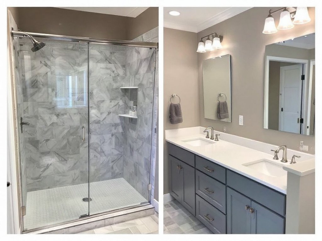 Caption: Transform your bathroom with high-quality tile installation by experienced contractors in Concord, MA! :