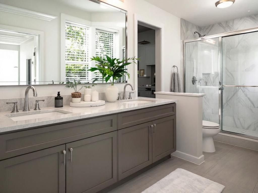 A man successfully remodeling a bathroom while sticking to his budget.