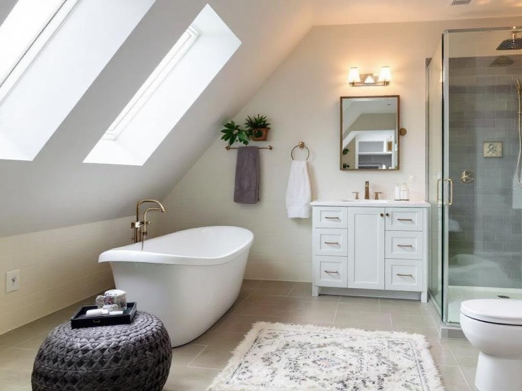 Modern loft bathroom with a contemporary design in Medford, MA.