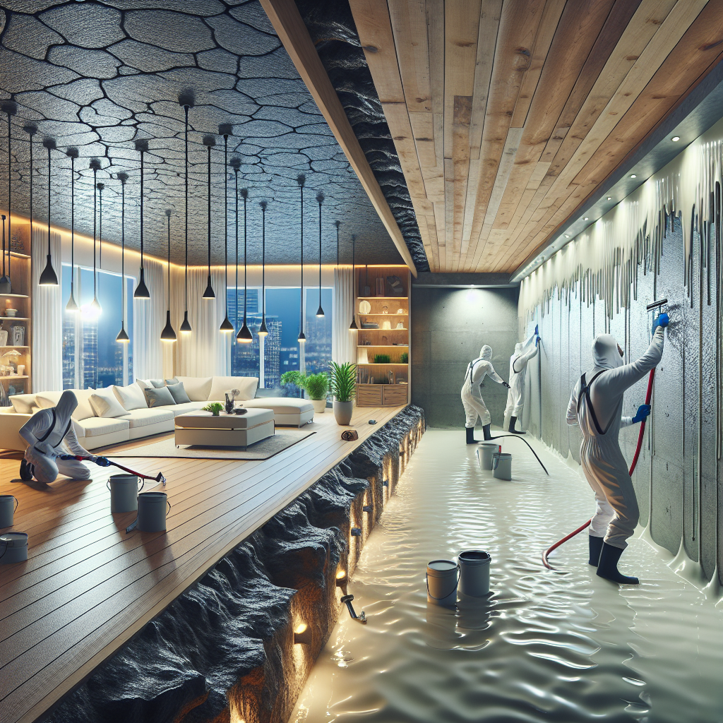 Unveiling Superiority in Basement Remodeling: Modern Waterproofing Strategies Modern basement remodeling featuring waterproofing techniques for superior durability and design aesthetic.