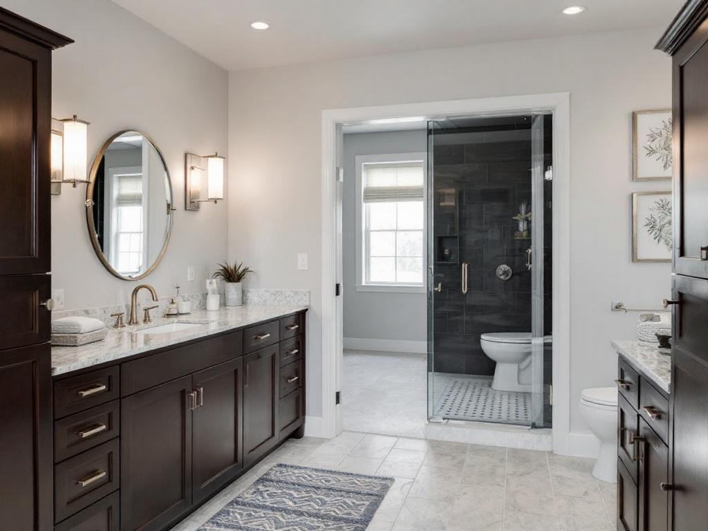A team of professional bathroom remodel contractors at work.