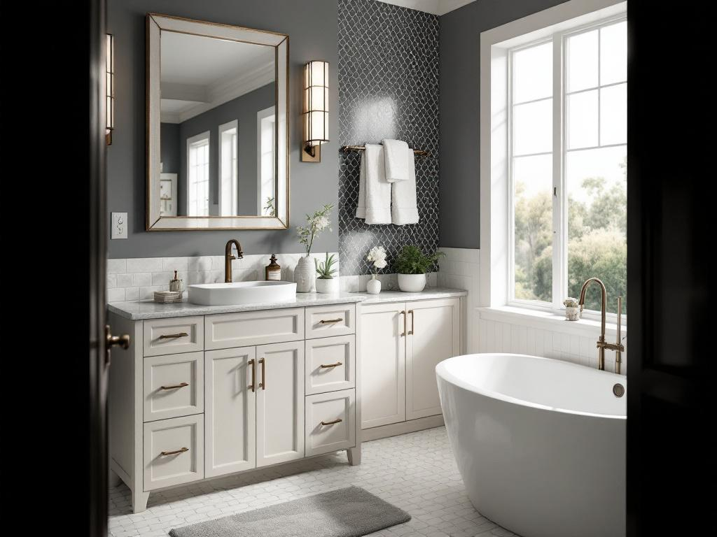 A snapshot showcasing the transformation of a bathroom through modern renovation.