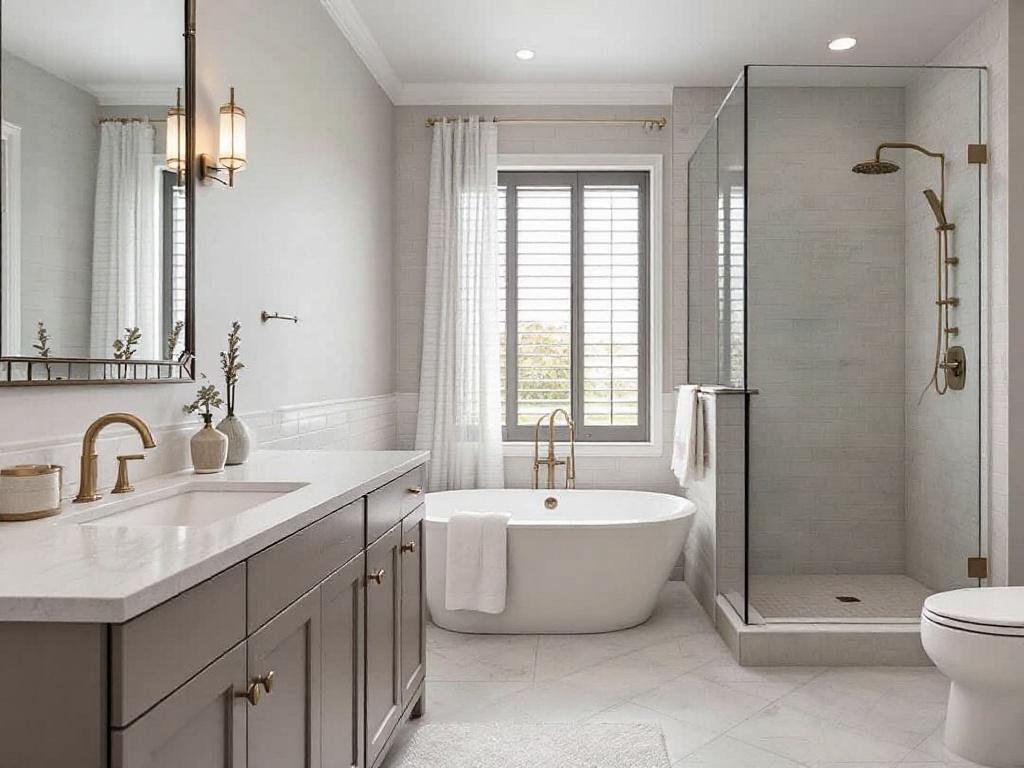 Caption: Redefining the Bathroom Experience in Boston through Superior and Modern Additions. Alt Text: Modernized bathroom addition in a Boston home, featuring superior, contemporary design elements for enhanced comfort.