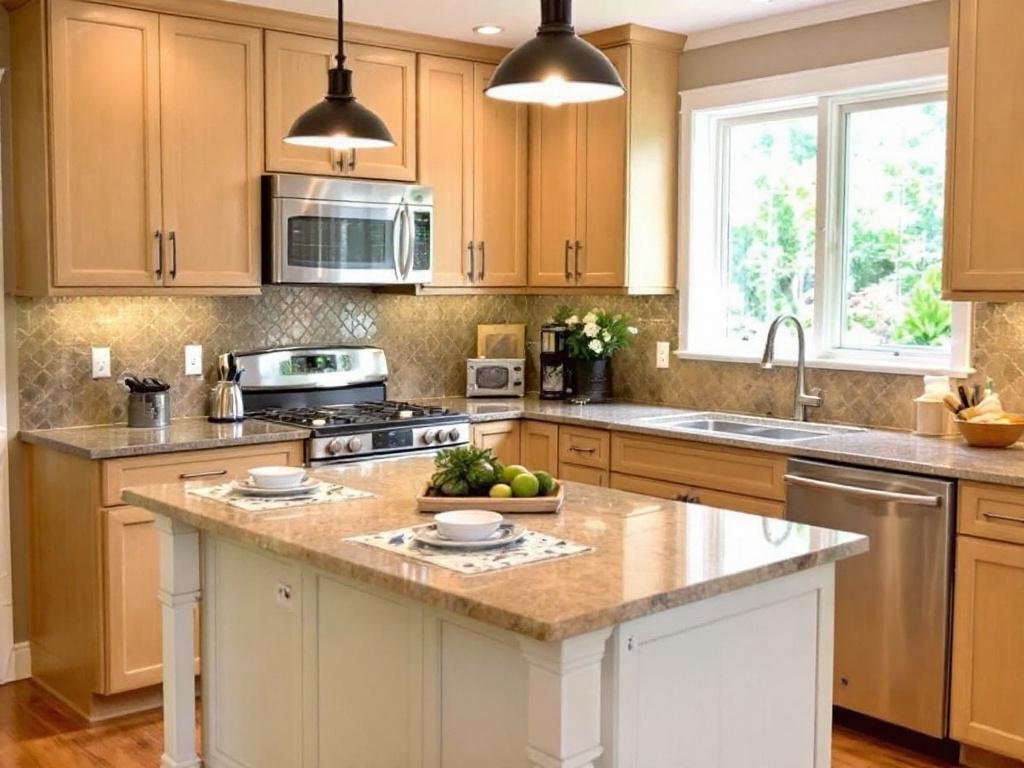 Newly renovated kitchen with modern, sophisticated design by the best contractors in Walpole, MA under the mantra'Envision, Believe, Achieve'.