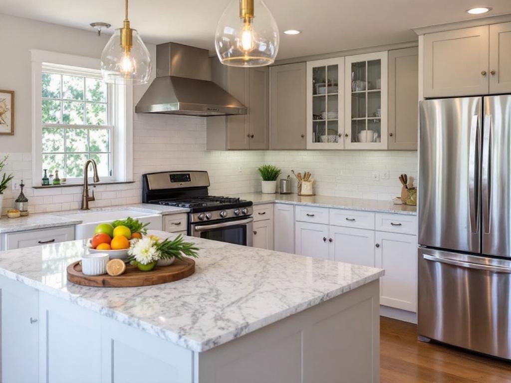 Image depicting a renovated dream kitchen by top-rated contractors near Walpole, MA.