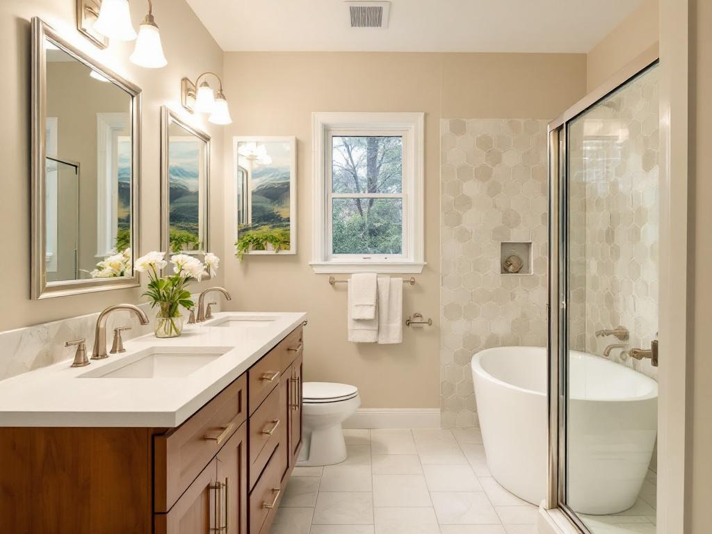 Image showcasing a revamped bathroom after renovation.
