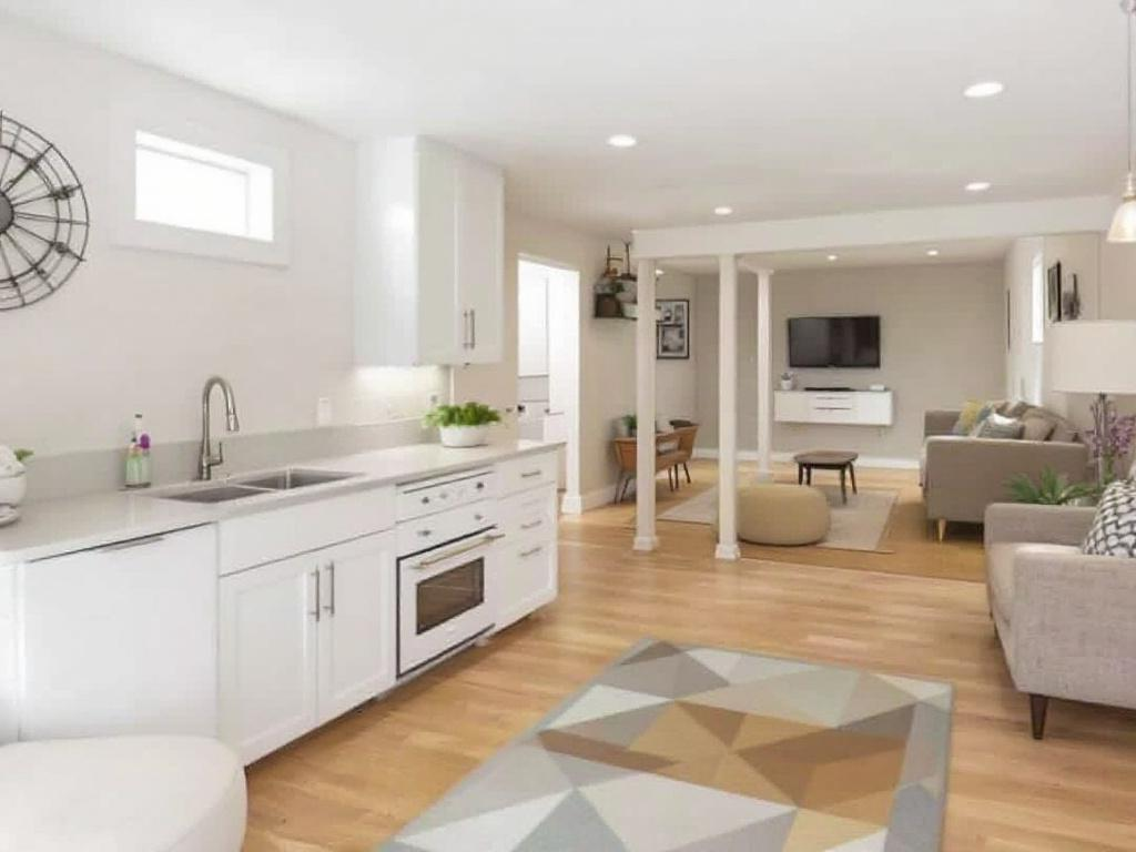 A comprehensive guide on the progressive steps to complete a basement renovation in a stylish, modern approach.