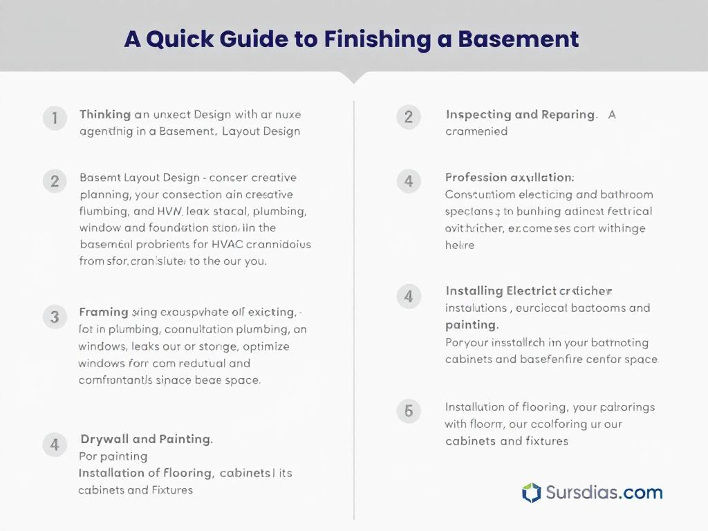 A comprehensive guide highlighting various stages involved in completing a basement.