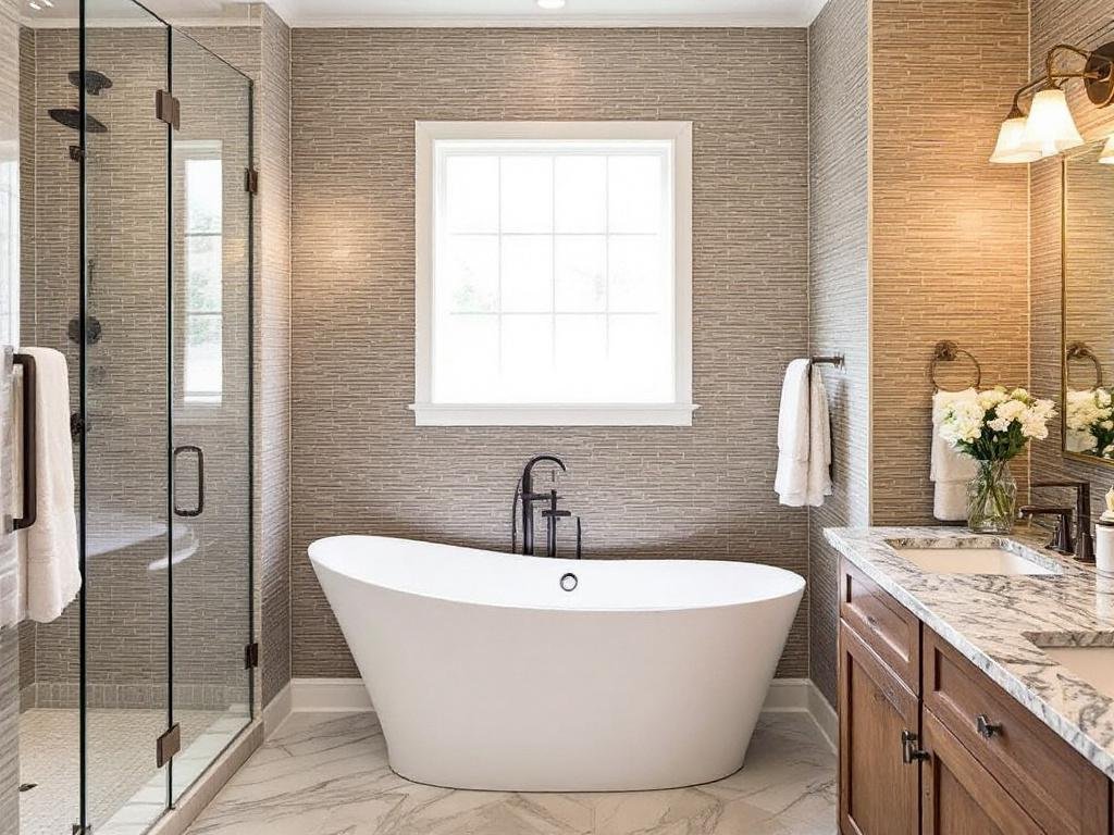 Luxurious, contemporary-designed modern bathroom transformation in Needham, MA