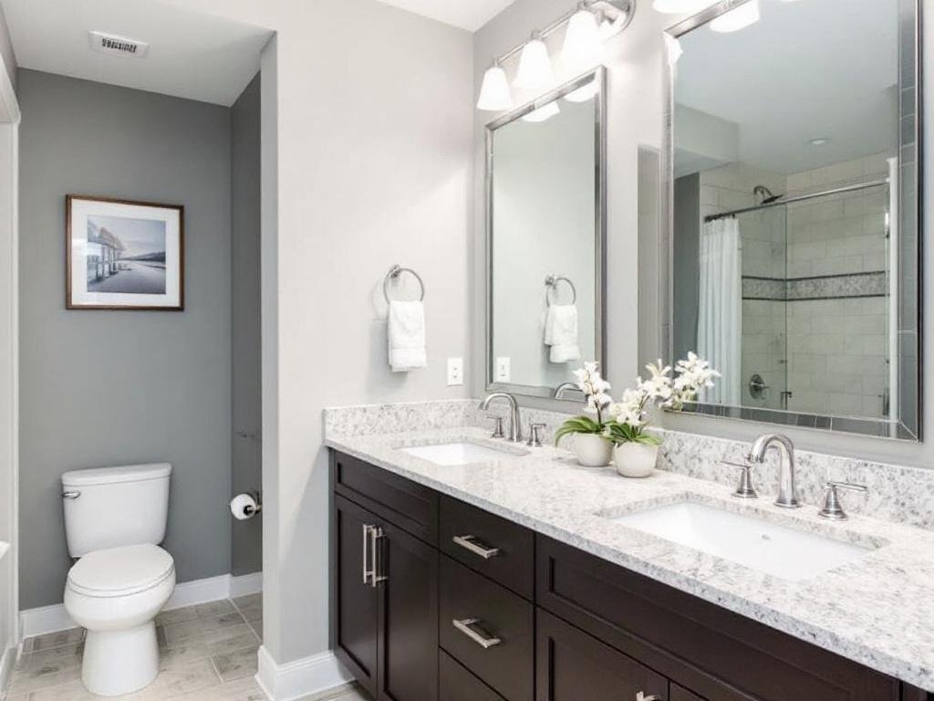 'Contemporary Bathroom Transformation with Bathroom Contractors Needham MA'. 'Moden bathroom remodeling by Bathroom Contractors Needham MA'.