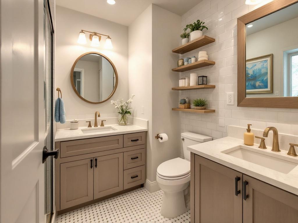 A comprehensive guide for meticulous small lavatory makeover, transforming it into a tranquil and airy space.