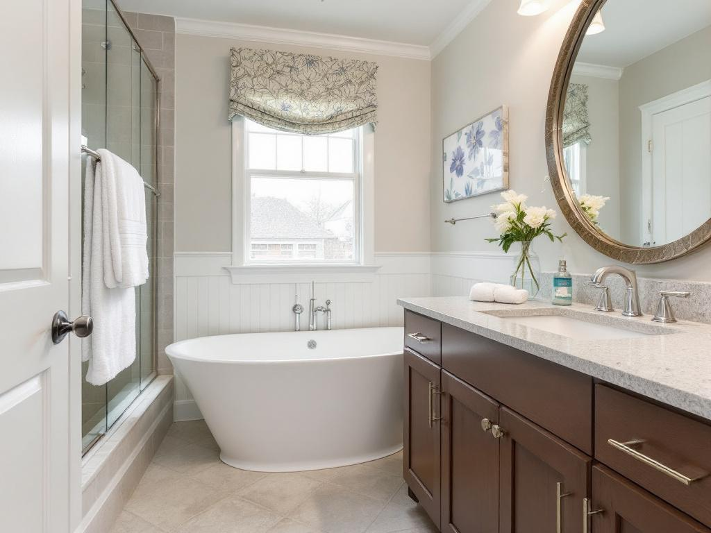 Compact Bathroom Makeovers: Creating Beautiful Havens from Restricted Spaces. Image of a renovated small bathroom transformed into a stunning sanctuary.