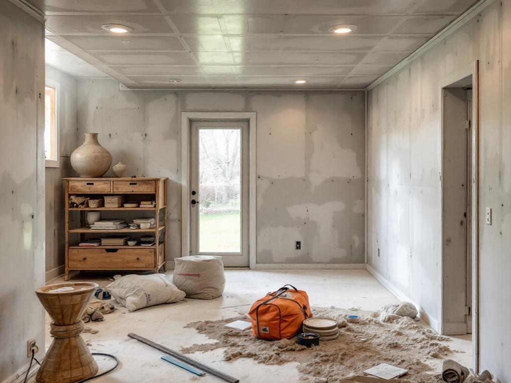 Enhance Your Basement's Aesthetic and Functionality using Advanced Drywall Techniques & Modern Design A transformed basement featuring modern drywalling design.