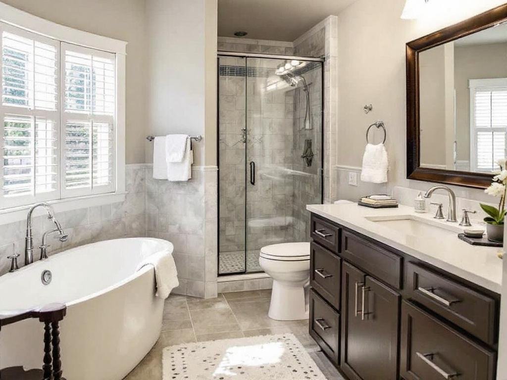 Alt text: Vision of a newly remodeled bathroom showcasing modern, contemporary design by the top-choice bathroom contractor near Quincy, MA.