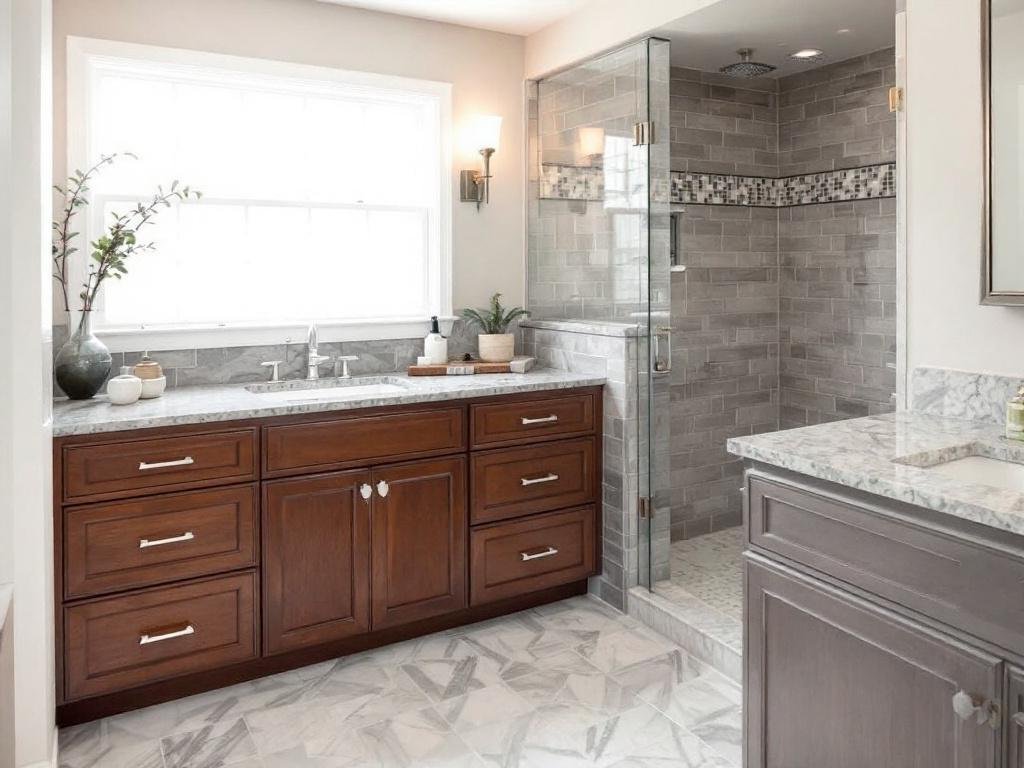 Skilled tile installers transforming a space in Wellesley, MA with remarkable modern, contemporary designs.