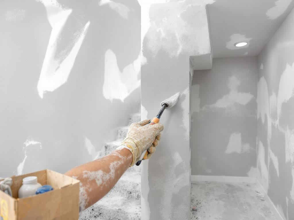 Professional team offering basement drywalling services with a modern design approach.