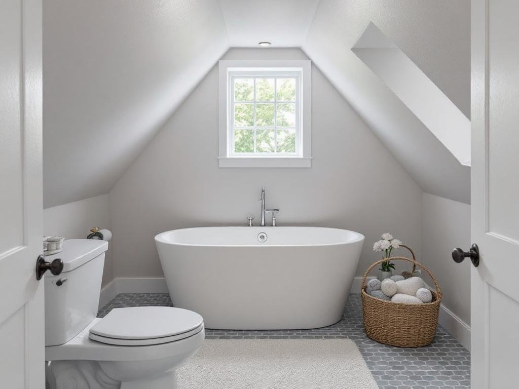 Medford, MA Attic Bathroom Transformation: A Masterpiece in the Making. Bathroom renovation in an attic space in Medford, MA.