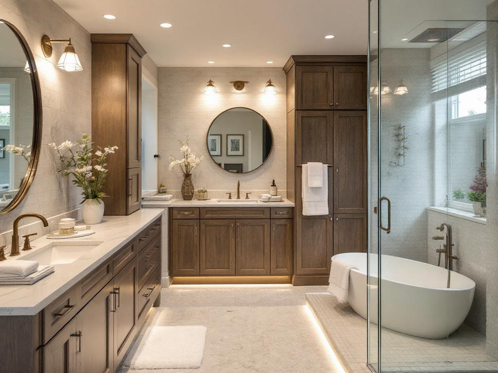 A modern-designed bathroom, showcasing an example of local bath remodel services.