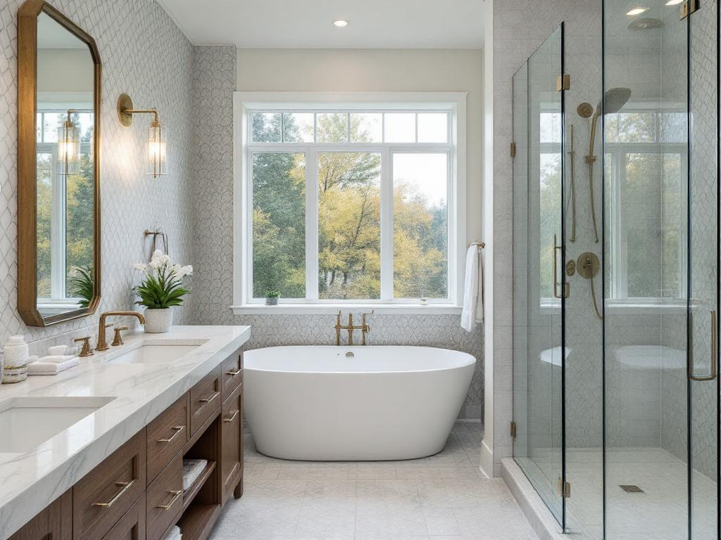 A breath of fresh air in the form of a redesigned bathroom, promoting the concept of a bath remodel service close to your location.