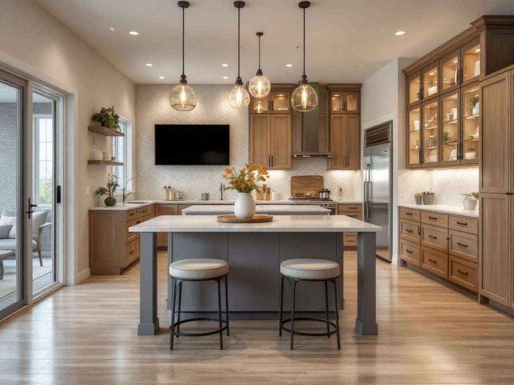Modern design elements transforming an underutilized basement space into something brilliant.