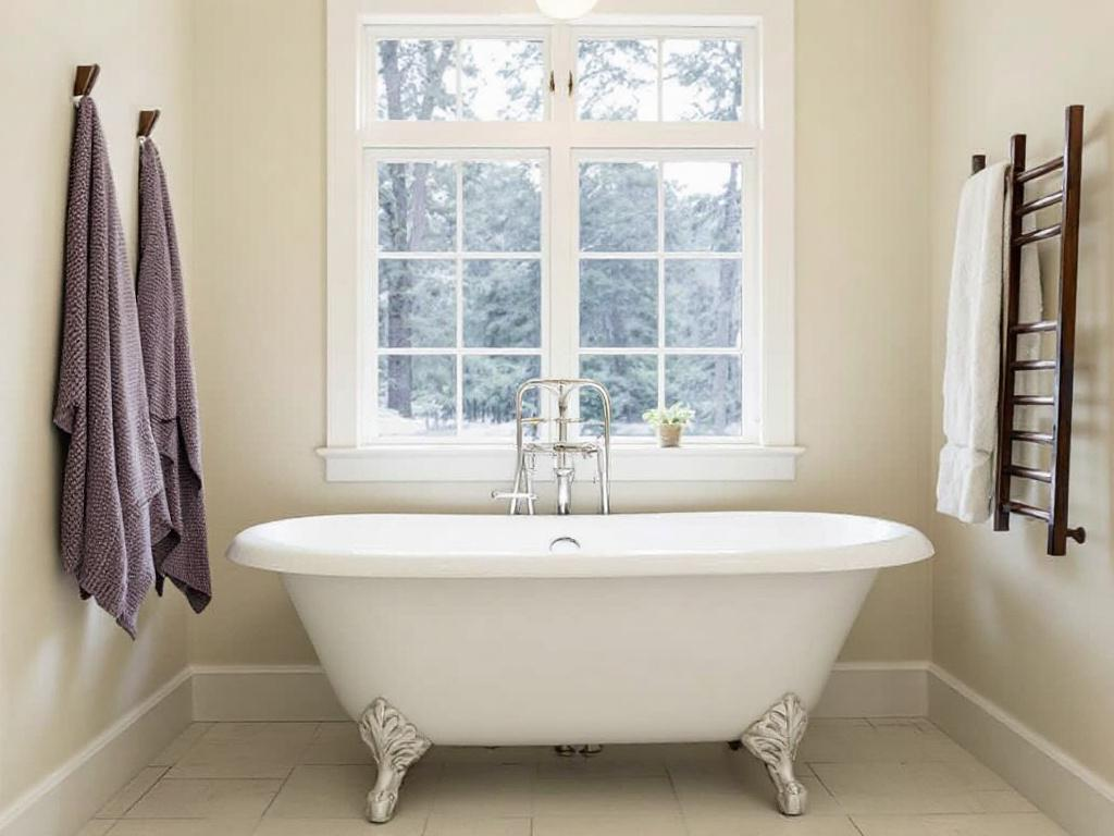 A newly renovated bathroom showcasing a stunning tub remodel.