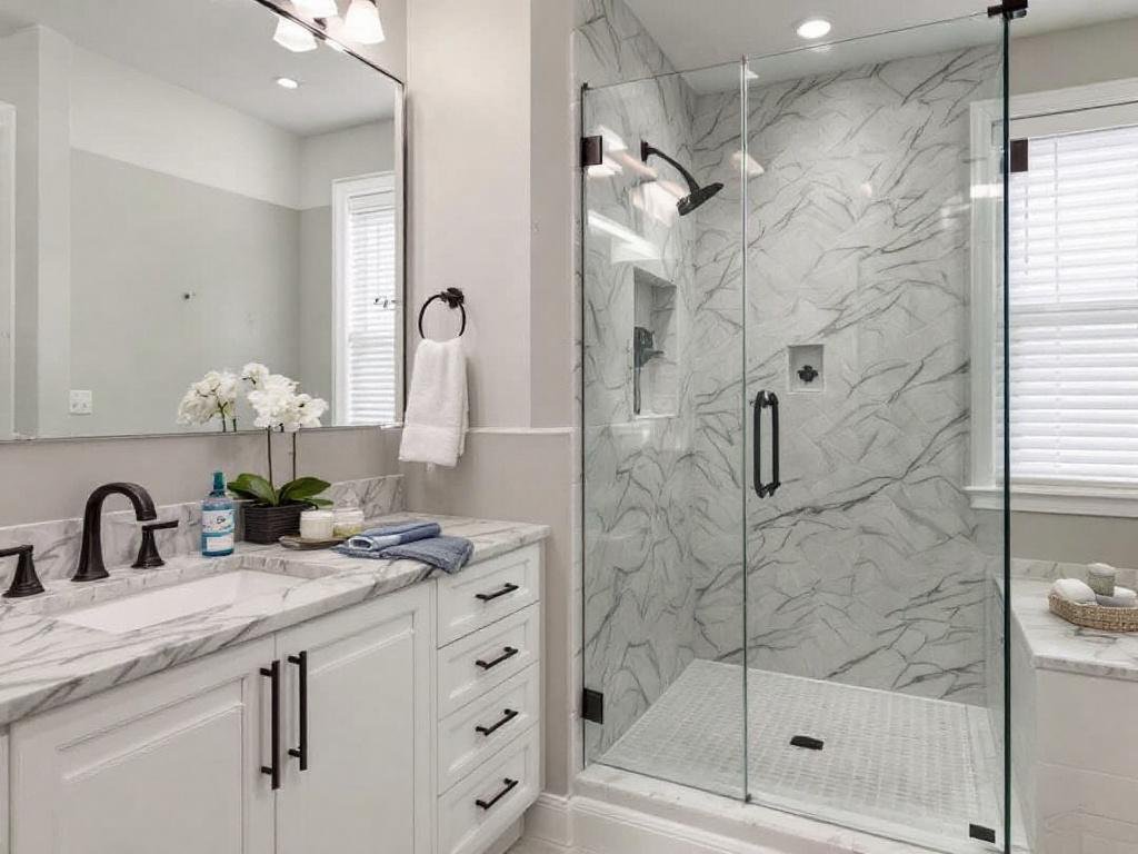 Premier Tile Installation in Ashland, MA | Elegance and Sophistication in Modern Designs Professional tile installation work showcasing modern, contemporary design near Ashland, MA.