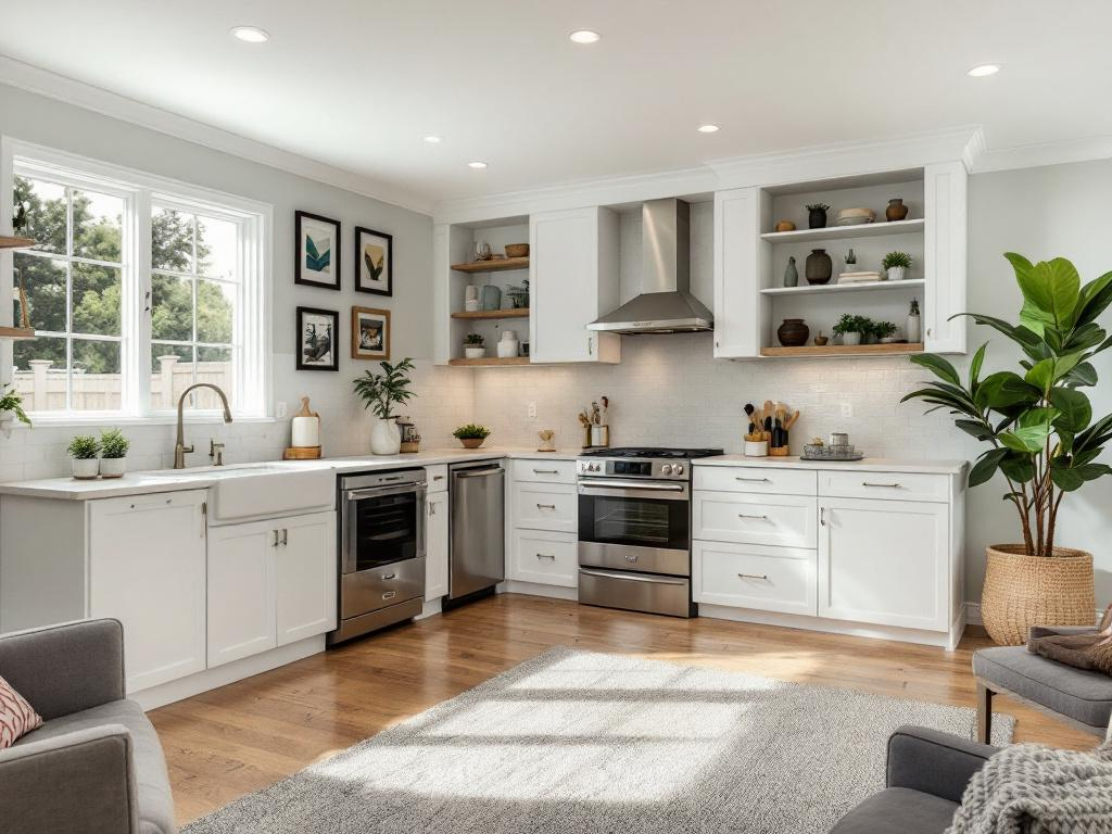 Embrace Innovation: Engage Contractors to Transform Your Basement into a Modern Haven. Contractors working on finishing a basement with a modern design.
