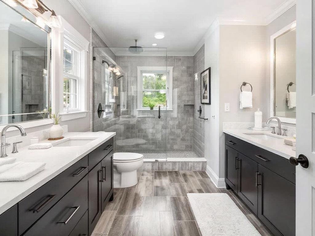 Alt Text: Image showcasing the excellence of top-notch general contractors near Ashland MA, known for contemporary bathroom remodeling