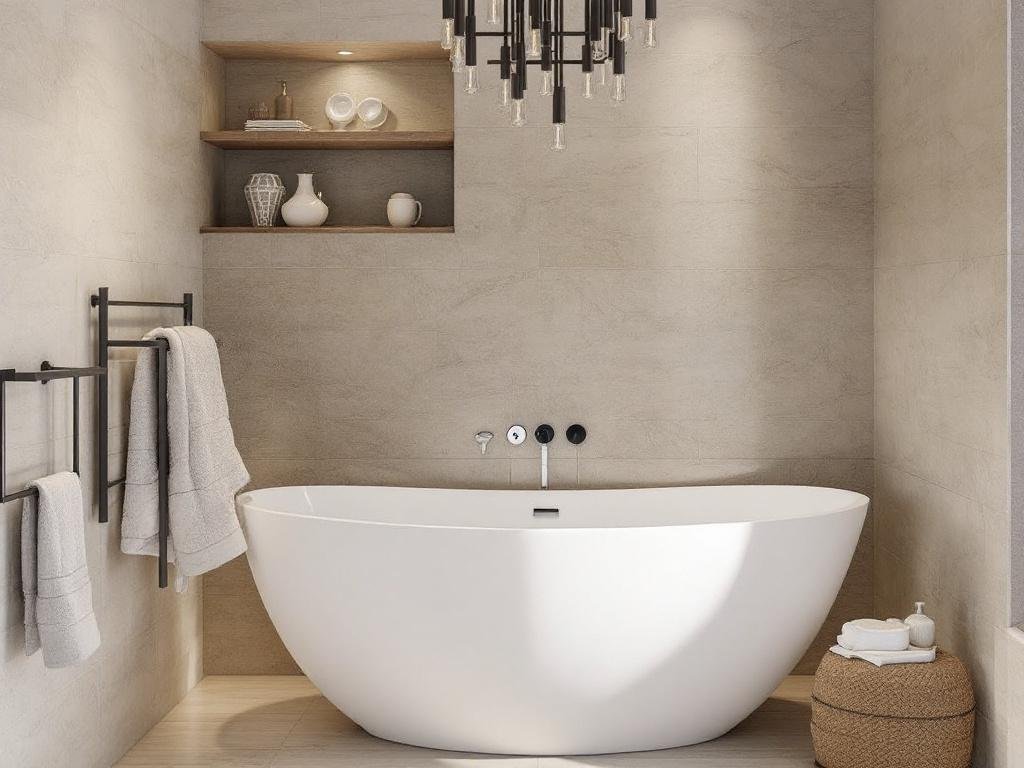 The Magical Metamorphosis of a Modern Bathroom with a Classy Bathtub A modern bathroom renovated to a high standard showcasing a luxurious bathtub.