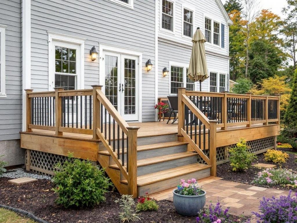 Premier deck installation improving an outdoor living space in Walpole, MA.