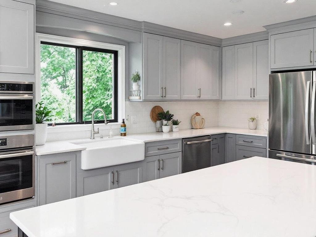 Step into Your New Dream Kitchen: Top-Quality Renovations in Natick MA. Alt Text: Posh and modern contemporary designed kitchen renovated by best contractors in Natick MA.
