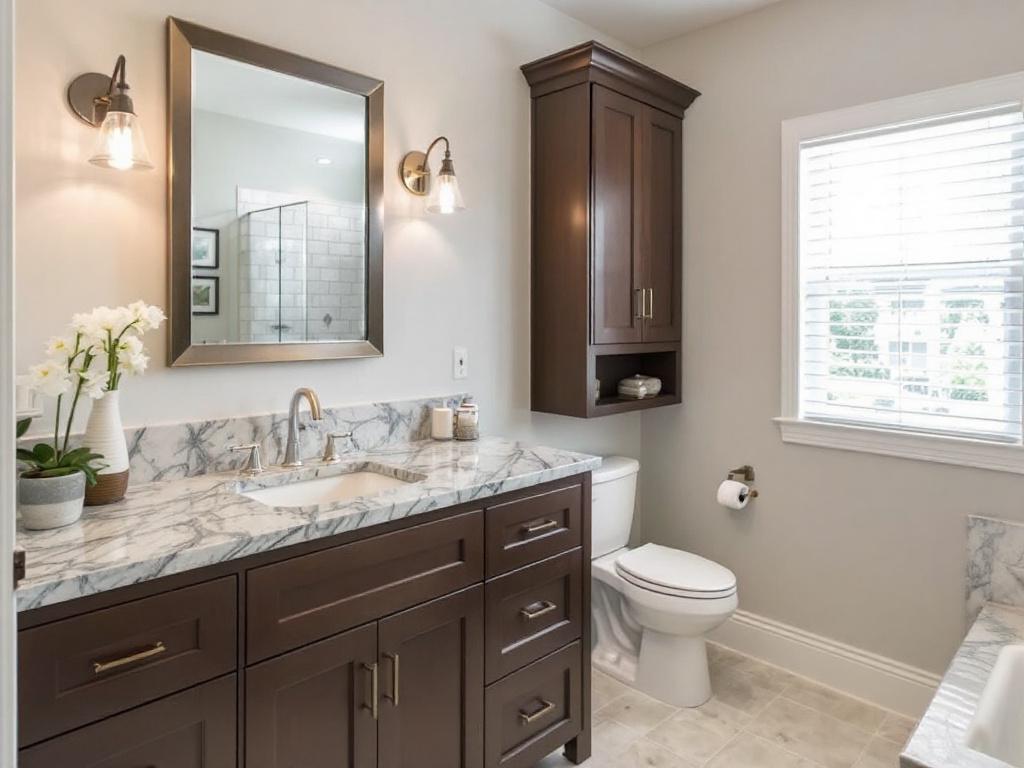 Luxury bathroom remodel with contemporary design elements in Weymouth.