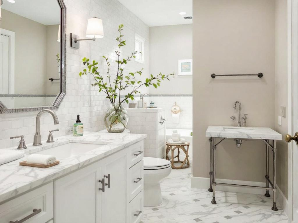 Local Bathroom Renovations: Tranquil Transformations Nearby Image of a luxurious modern bathroom recently renovated by a local company.