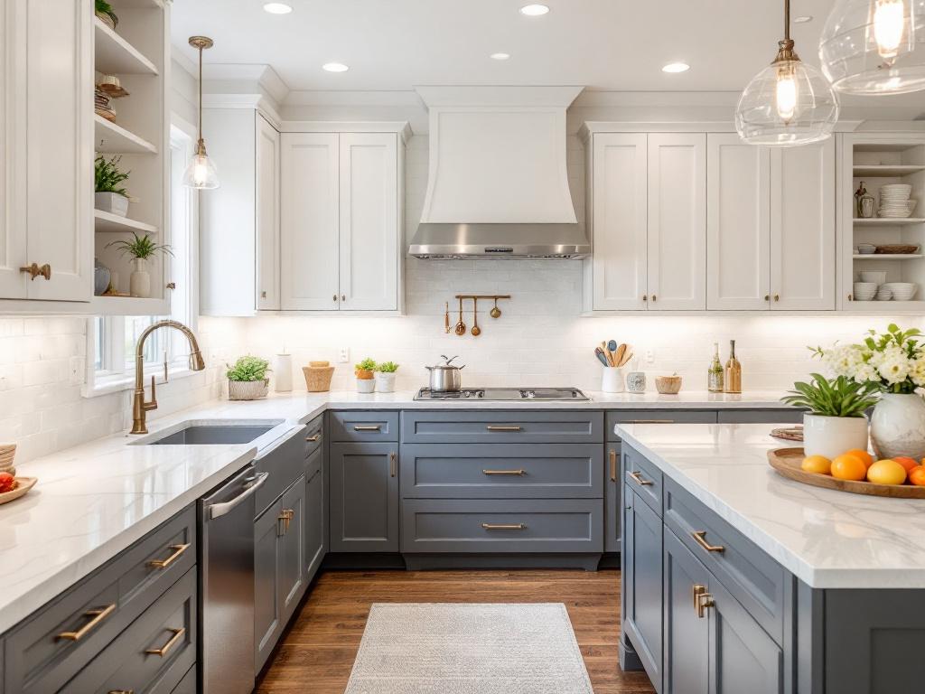 Alt text: Modern kitchen with upgraded appliances and contemporary design by premium remodeling services.