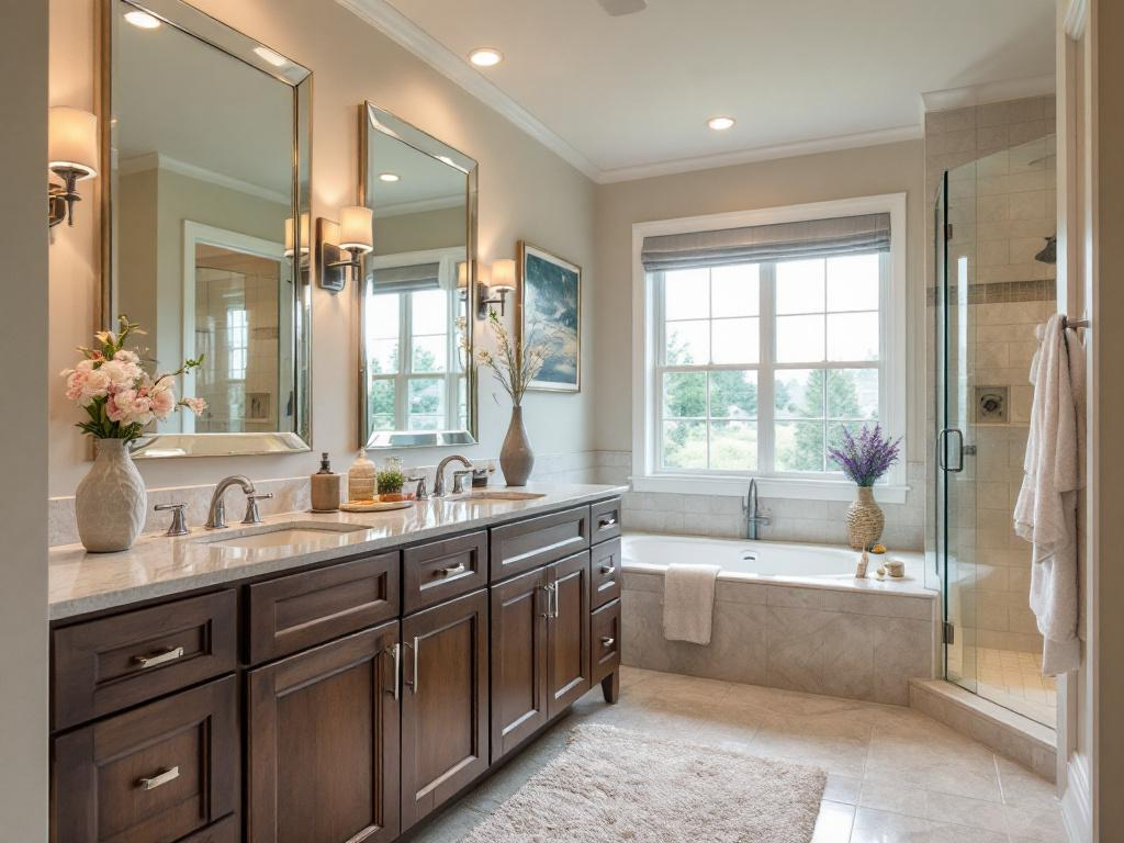 An elegant bathtub in a refurbished bathroom, symbolizing the transformation of outdated spaces into luxurious comfort zones.