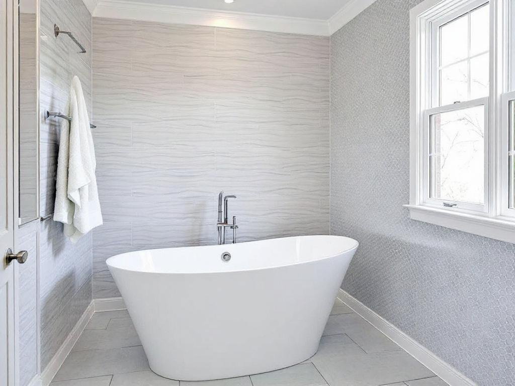 Alt Text: Professional tile installation contractors in Billerica, MA working diligently on bathroom remodeling.