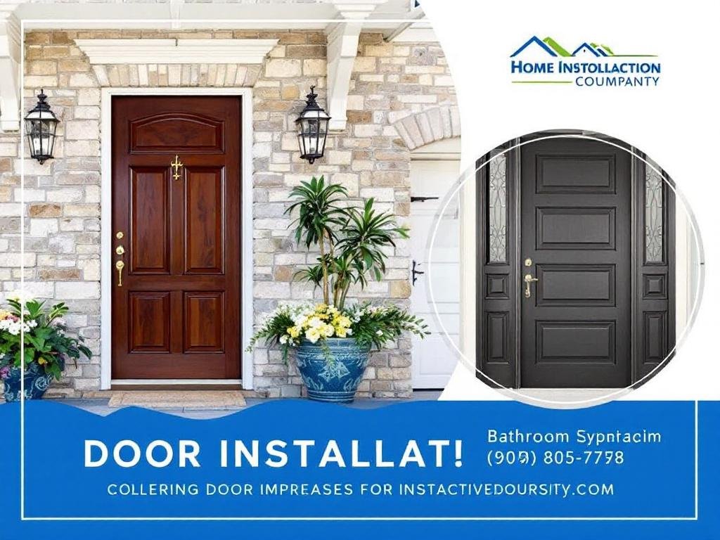 Professional door installation services providing a modern, contemporary design for home transformation.