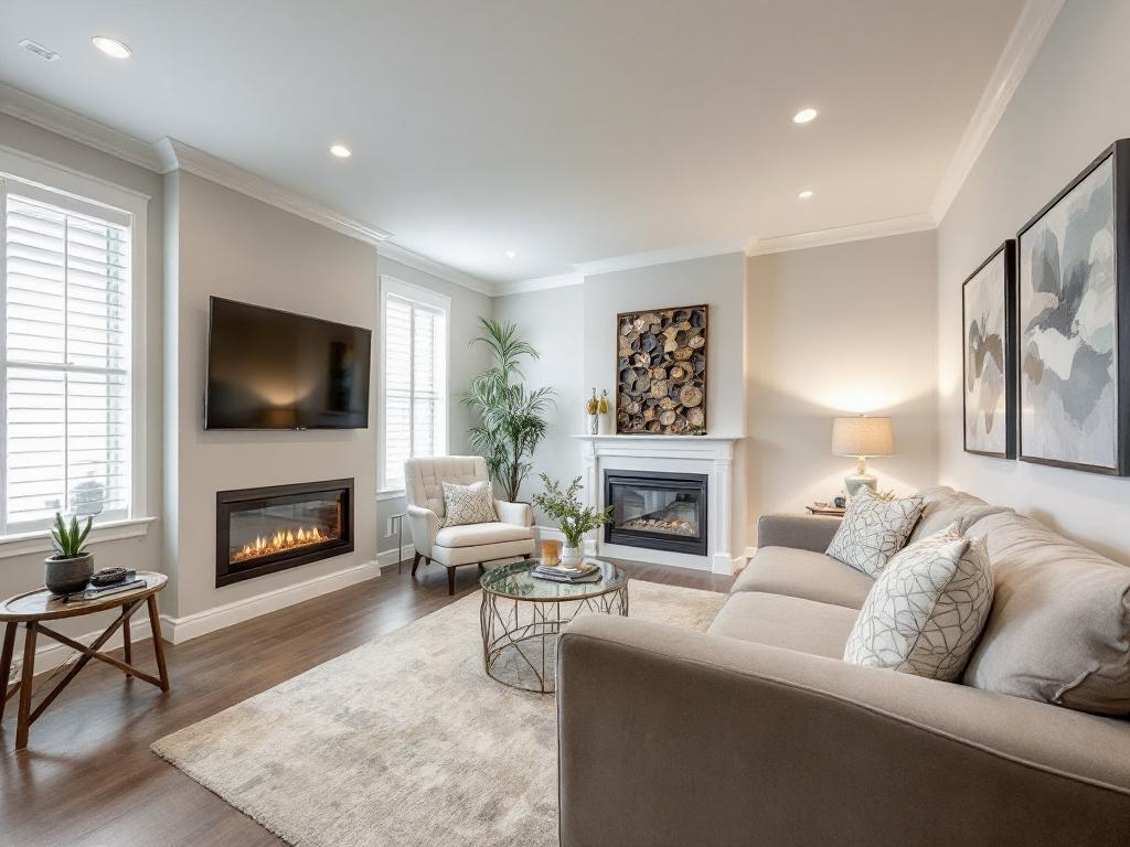 Elevate Your Living Experience with our Premier Modern Basement Renovation Services. Image featuring a renovated basement showcasing a modern design by our Premier Basement Reno Company.