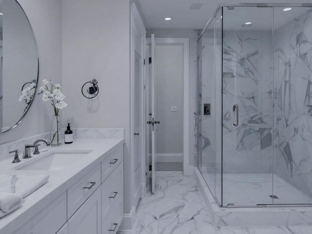 Modern contemporary designed bathroom renovated by top bathroom contractors near Melrose, MA.