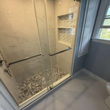 Bathtub to Walk-In Shower Conversion — Second Floor Bathroom, Needham, MA
